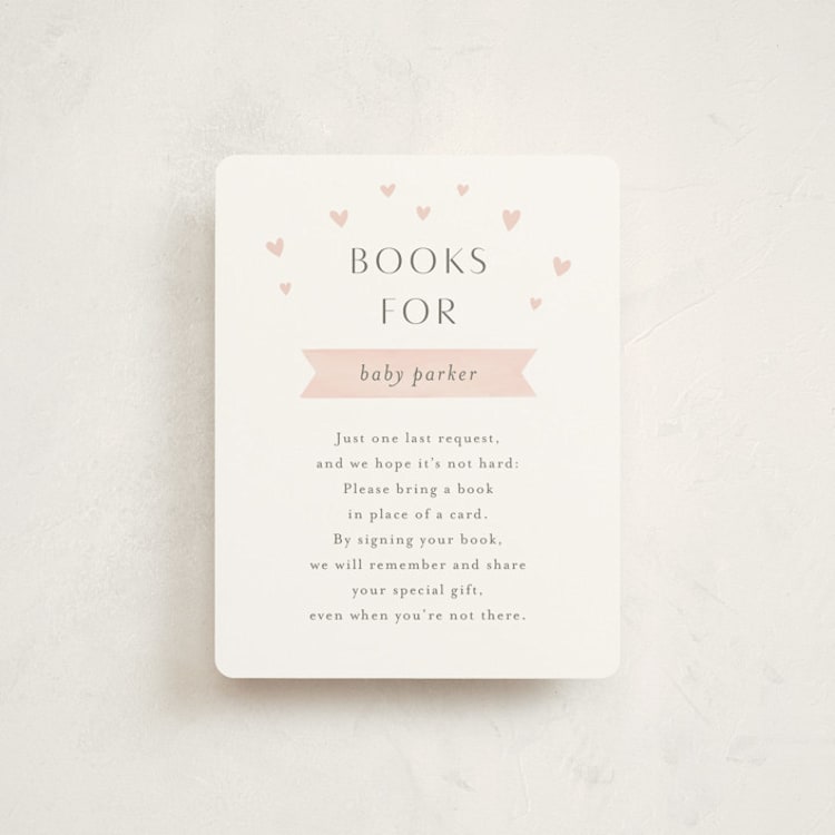 "Disney's Pooh and Piglet" - Baby Shower Insert Cards in Blush by Katherine Moynagh - Front