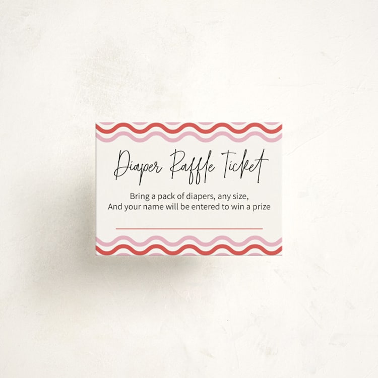 "Wavy Frame Fun" - Baby Shower Mini Insert Cards in Watermelon by Ro Pacifico - Front
