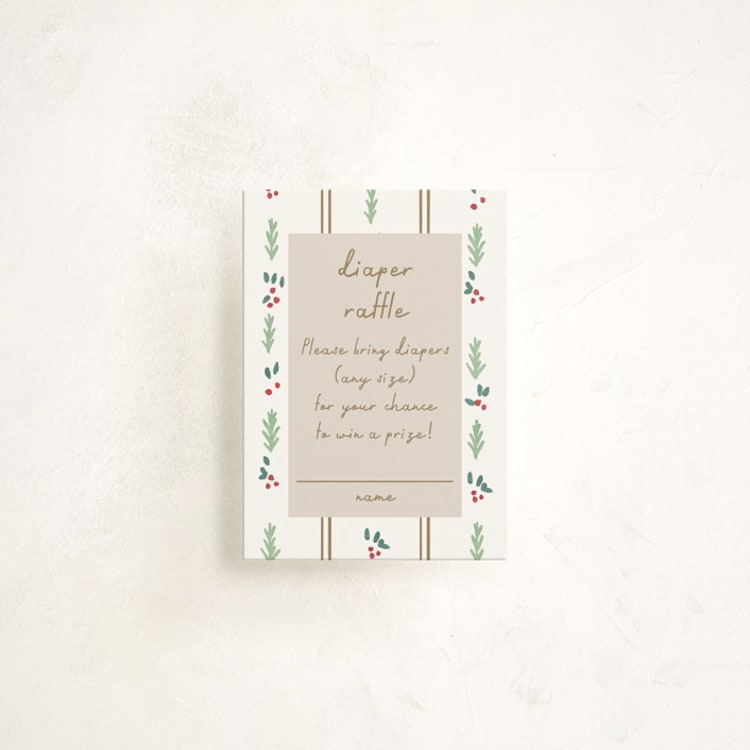 "festive rocking horse" - Baby Shower Mini Insert Cards in Eggnog by Rebecca Durflinger - Front