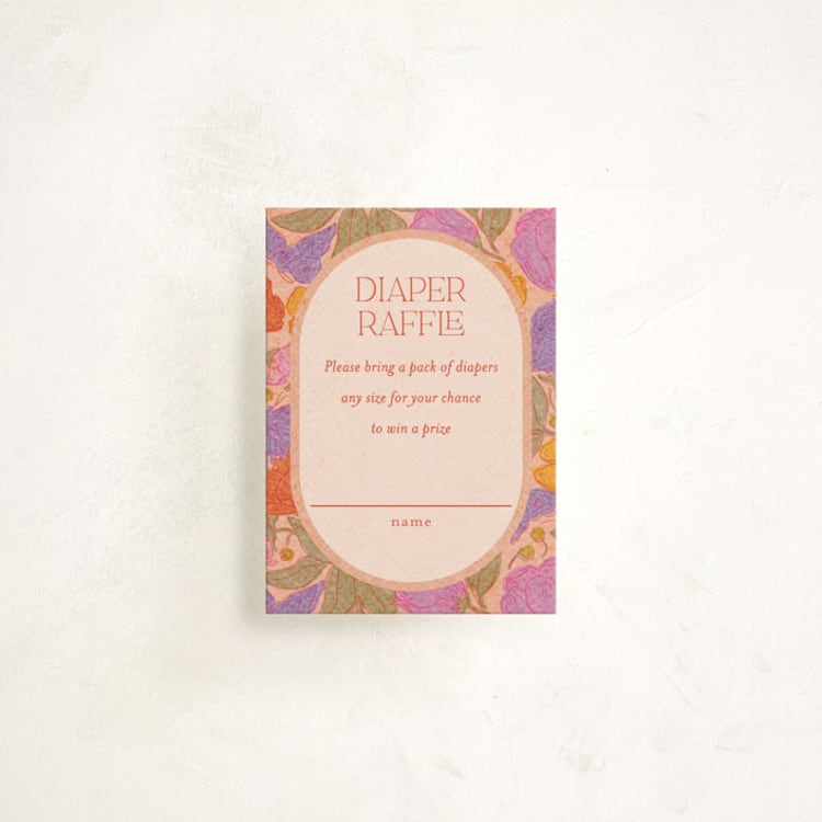 "Vintage Garden" - Baby Shower Mini Insert Cards in Peach by Simona Camp - Front