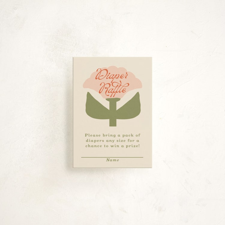 "Tulip" - Baby Shower Mini Insert Cards in Peony by Lisa McLean - Front
