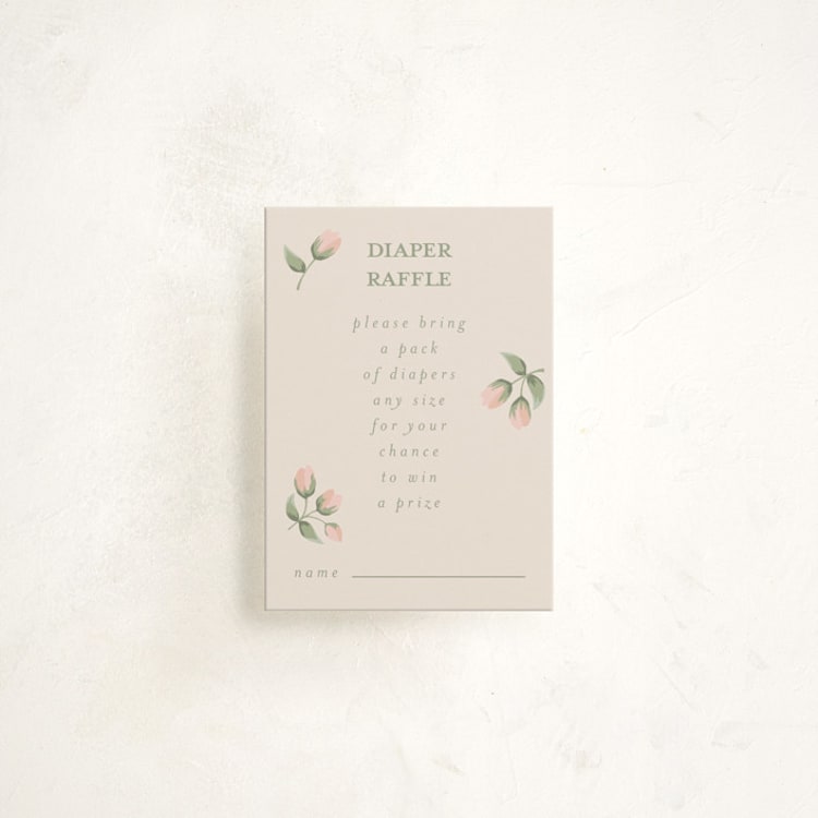 "Rose Quilt" - Baby Shower Mini Insert Cards in Blush by Jennifer Holbrook - Front