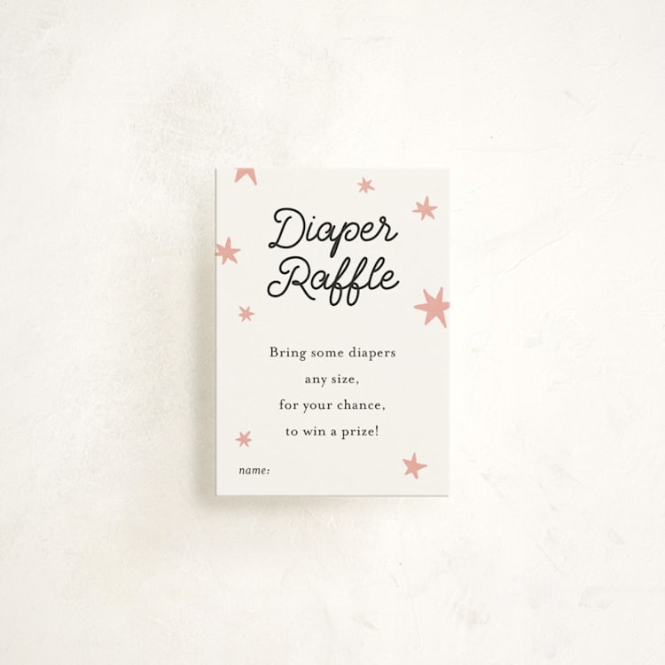 "Little Stork" - Baby Shower Mini Insert Cards in Blush by Ani Somi - Front