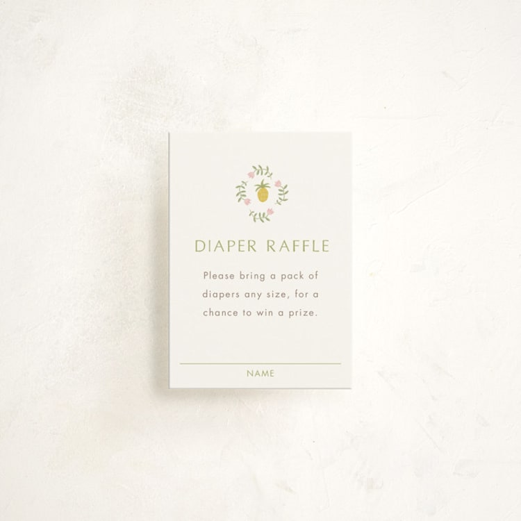 "Tropical Animals" - Baby Shower Mini Insert Cards in Ivory by Kate Blalock - Front