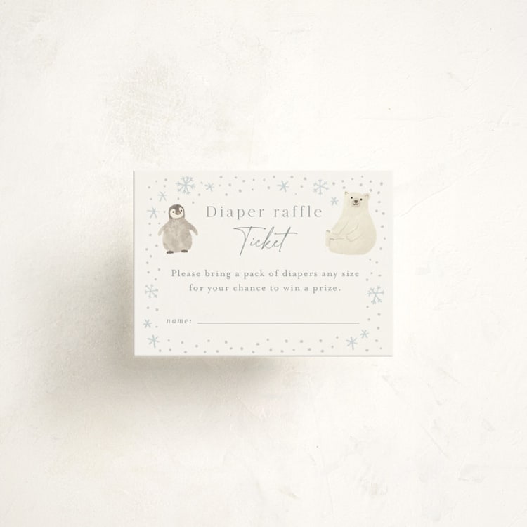 "Arctic friends" - Baby Shower Mini Insert Cards in Seafoam by Jennifer Wick - Front