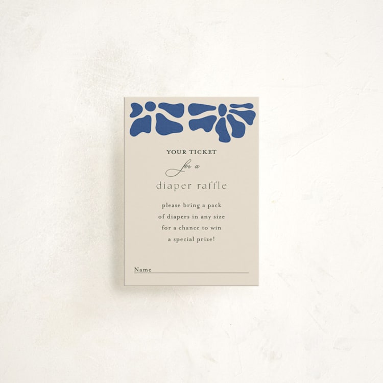 "Modern Bloom" - Baby Shower Mini Insert Cards in Cobalt by Joyce Pinheiro - Front