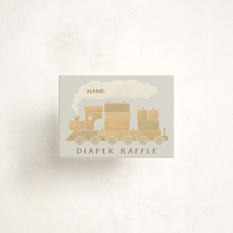 "Choo Choo Train" - Baby Shower Mini Insert Cards in Slate by Adelyn T. - Front