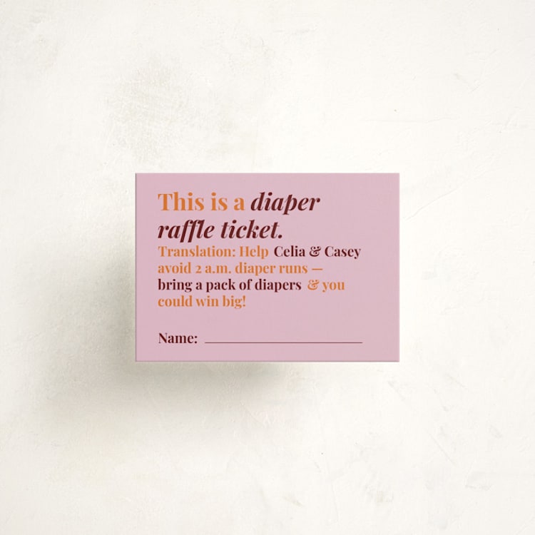 "Increasingly Uncomfortable Pregnant Person" - Baby Shower Mini Insert Cards in Pomegranate by Madison Kic - Front