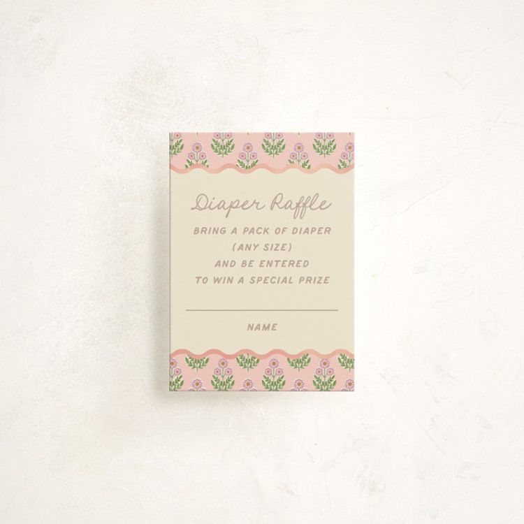 "Botanical Maximalism" - Baby Shower Mini Insert Cards in Poppy by Creo Study - Front