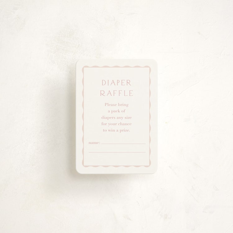 "Framed Bow" - Baby Shower Mini Insert Cards in Blush by Baumbirdy - Front