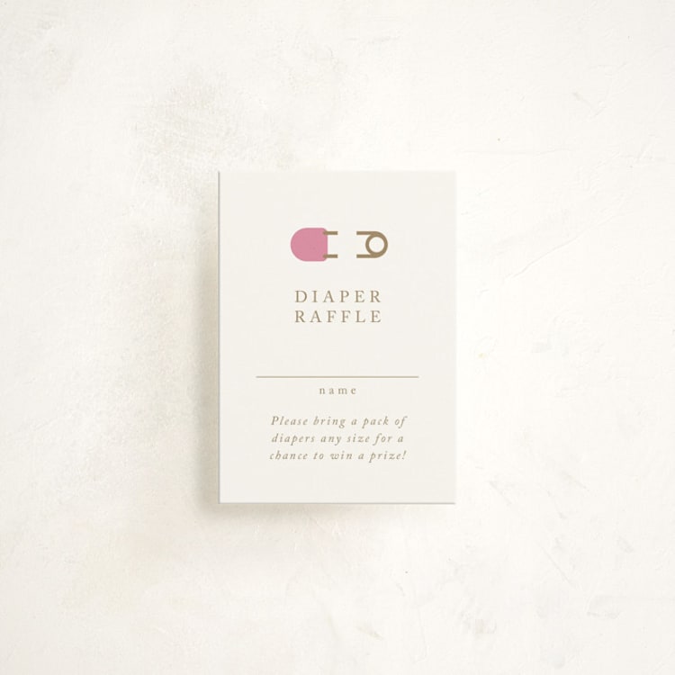 "Striped Baby Buggy" - Baby Shower Mini Insert Cards in Rose by mo kelley - Front