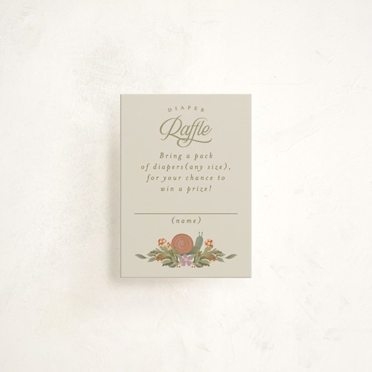 "Vintage Butterfly" - Baby Shower Mini Insert Cards in Moss by Joanna Griffin - Front