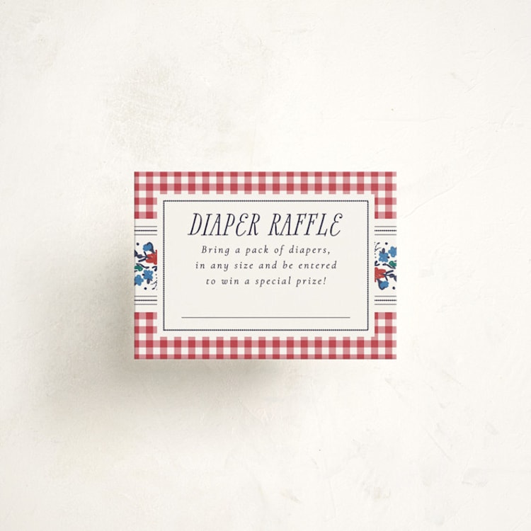 "Pattern Mix" - Baby Shower Mini Insert Cards in Tomato by Emily Sabol Goss - Front