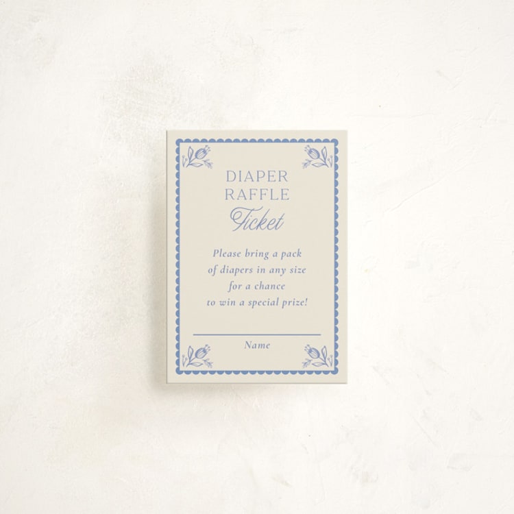 "Bloomy Baby" - Baby Shower Mini Insert Cards in Cobalt by Ana Sharpe - Front