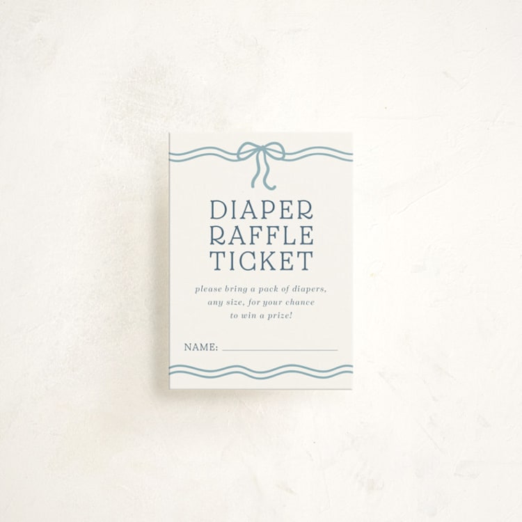 "Vintage Stripe" - Baby Shower Mini Insert Cards in Powder Blue by Anna Black - Front
