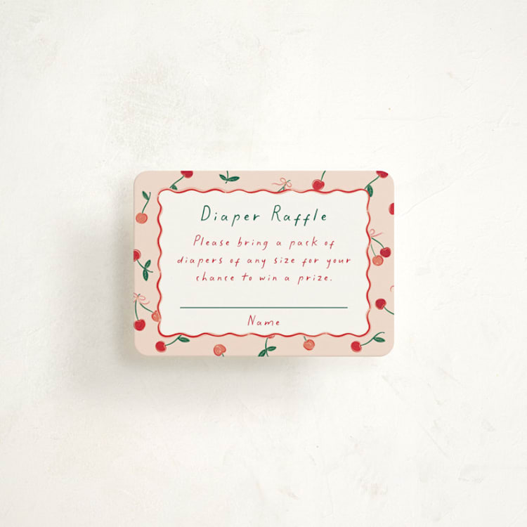 "Cherry Sweet" - Baby Shower Mini Insert Cards in Cherry Pie by Erin German - Front