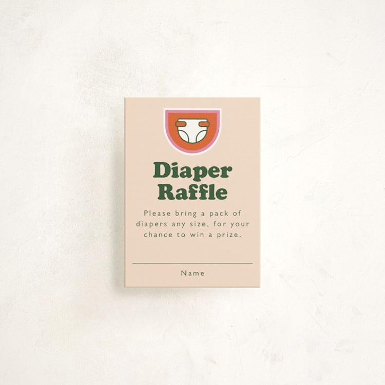 "Scout Badges" - Baby Shower Mini Insert Cards in Sunshine by Hudson meet Rose - Front