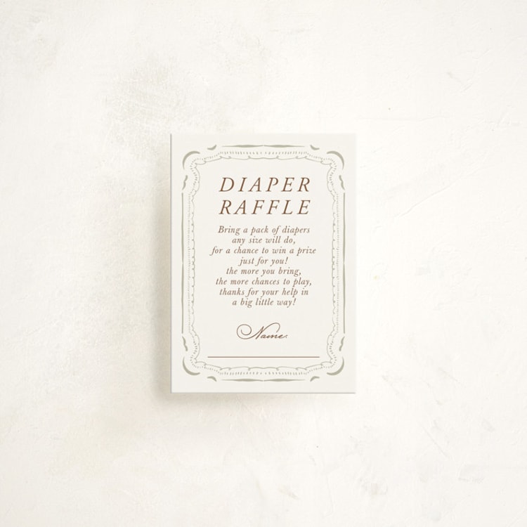 "Scallop Border" - Baby Shower Mini Insert Cards in Buttercream by Lucrecia Caporale - Front