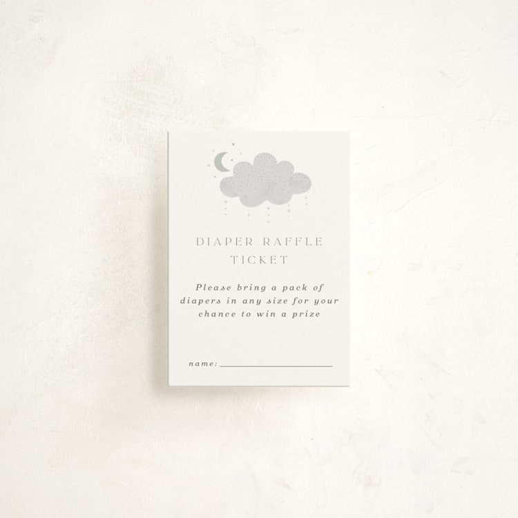 "Moon Baby" - Baby Shower Mini Insert Cards in Slate by Marina Onoprienko - Front