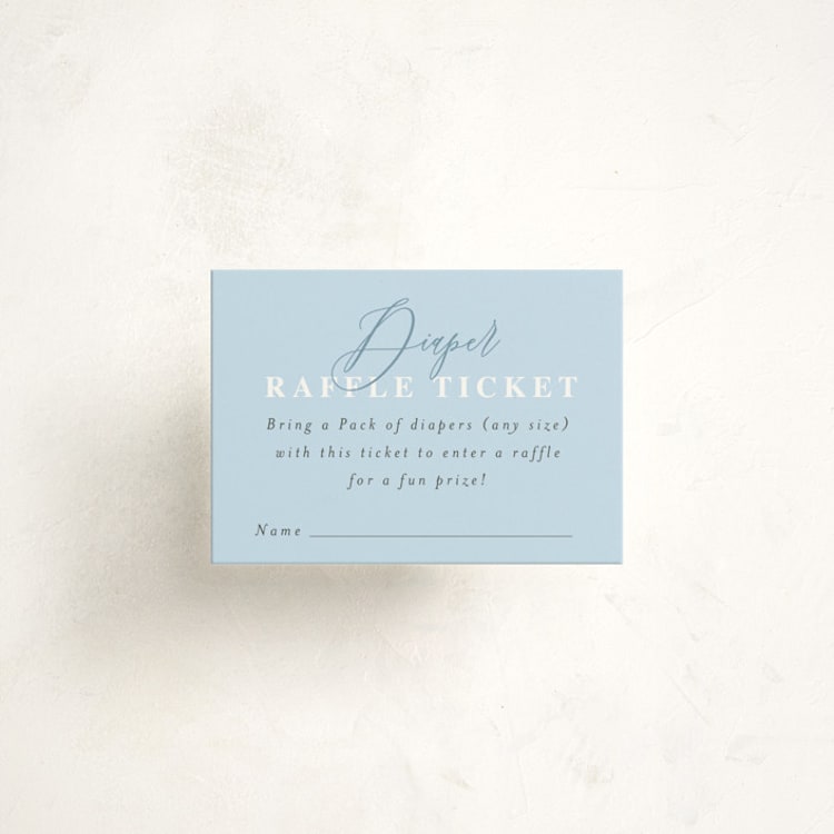 "Botanical Blocks" - Baby Shower Mini Insert Cards in Baby Blue by Itsy Belle Studio - Front