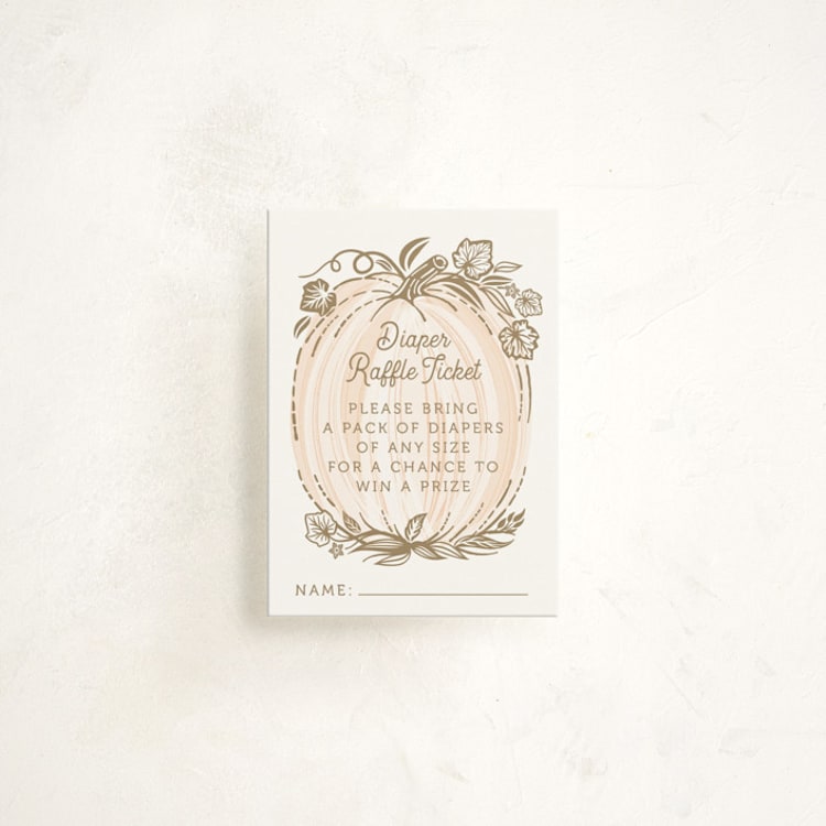 "Little pumpkin" - Baby Shower Mini Insert Cards in Peach by Paper Sun Studio - Front