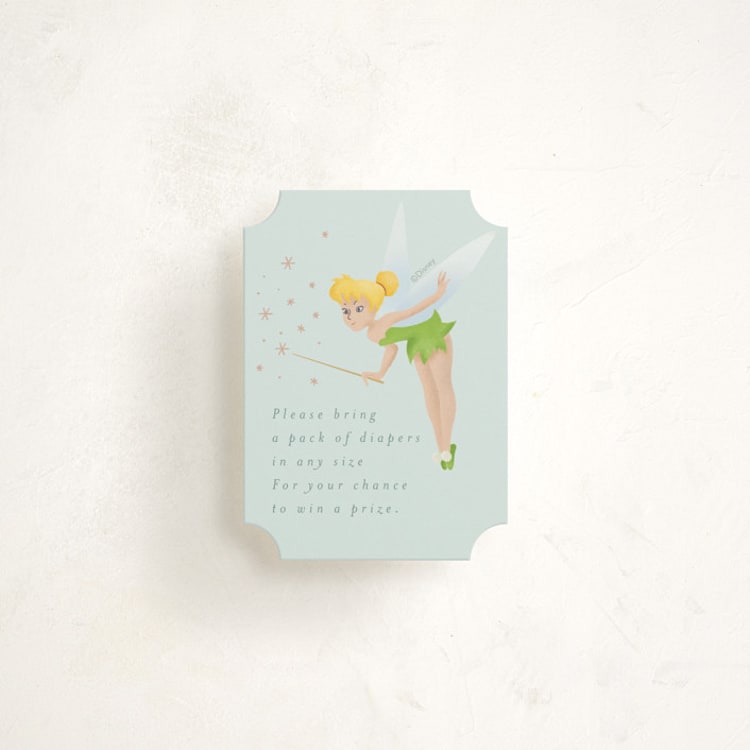 "Disney’s Tinkerbell Magic" - Baby Shower Mini Insert Cards in Sage by frau brandt - Front