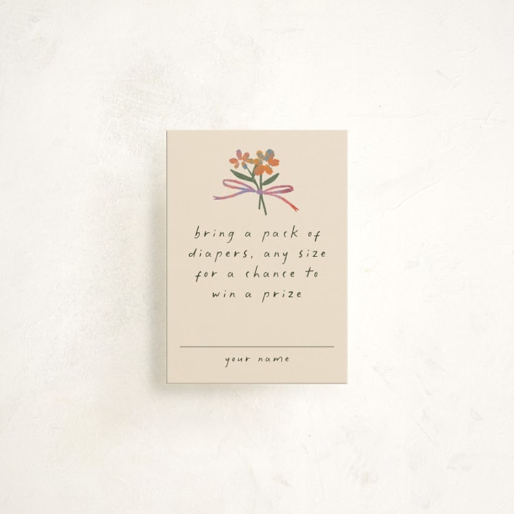 "Wildflowers" - Baby Shower Mini Insert Cards in Confetti by 2birdstone - Front
