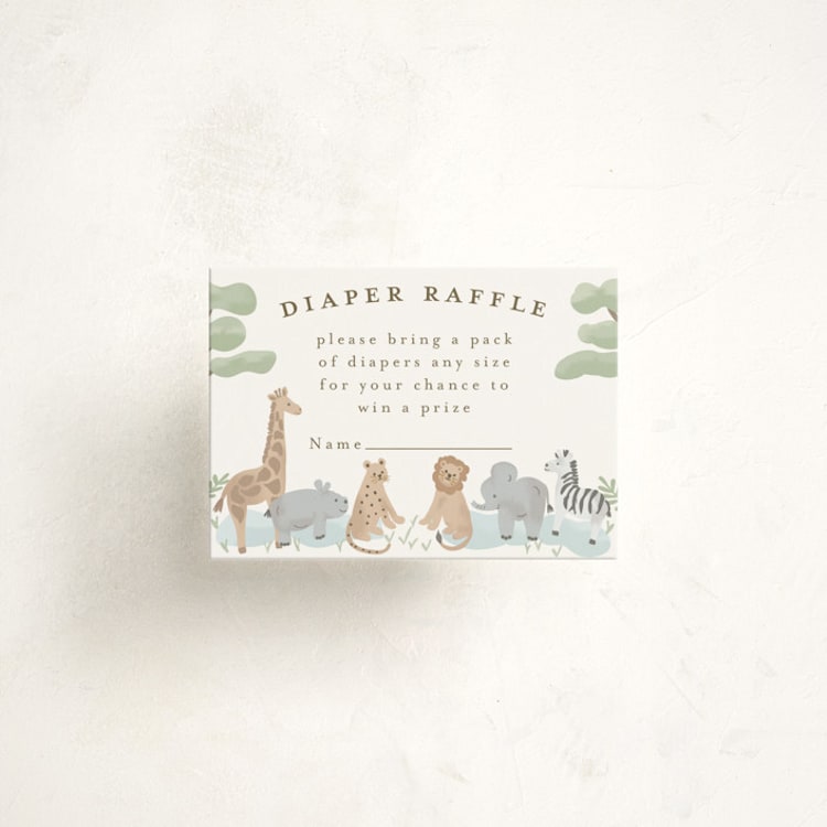 "Little Animal World" - Baby Shower Mini Insert Cards in Air by Jennifer Holbrook - Front