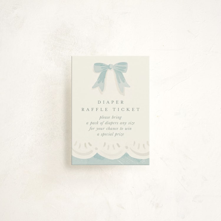 "Eyelet" - Baby Shower Mini Insert Cards in Cloud by Laura Hankins - Front