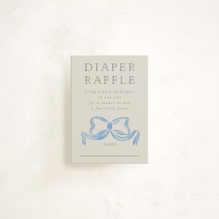 "Vintage Bow" - Baby Shower Mini Insert Cards in Baby Blues by Lehan Veenker - Front