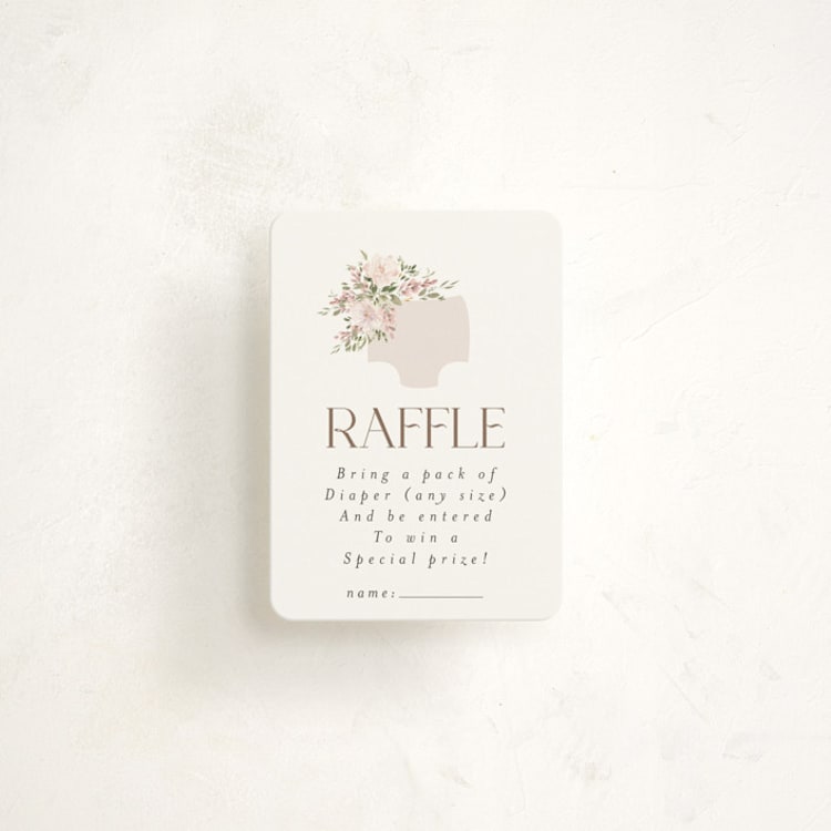 "Baby Carriage" - Baby Shower Mini Insert Cards in Dusty Rose by Itsy Belle Studio - Front