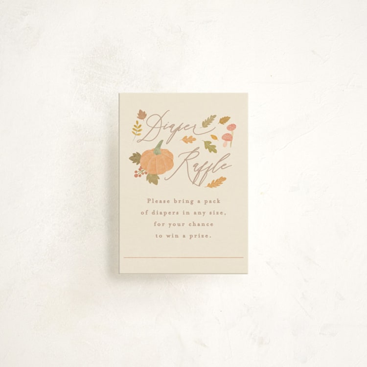 "Little pumpkin" - Baby Shower Mini Insert Cards in Latte by Creo Study - Front