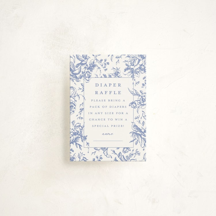 "Dreamy Toile" - Baby Shower Mini Insert Cards in Blueberry by Teju Reval - Front