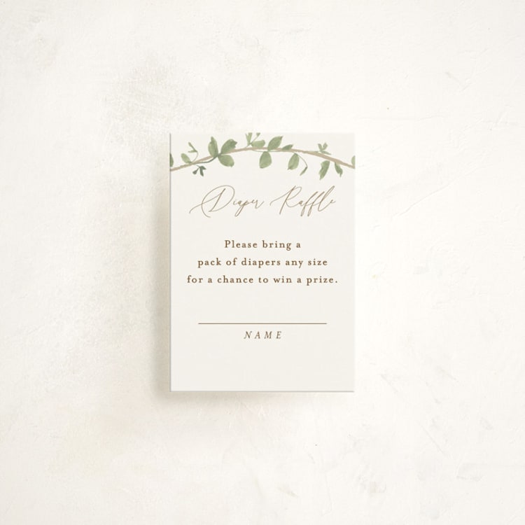 "Canopy" - Baby Shower Mini Insert Cards in Ivy by Everett Paper Goods - Front