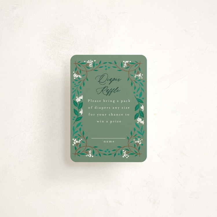 "Illuminated Storybook" - Baby Shower Mini Insert Cards in Evergreen by Alethea and Ruth - Front