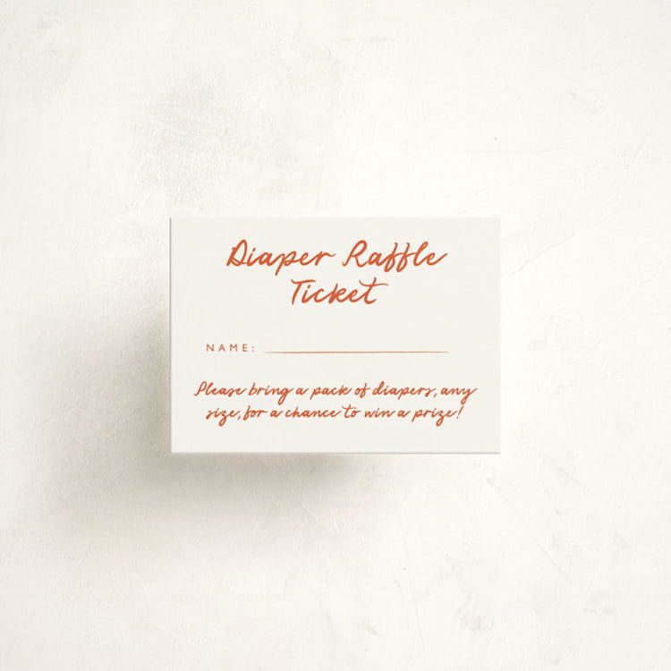 "Stork Party" - Baby Shower Mini Insert Cards in Tangerine by Zani van Zyl - Front