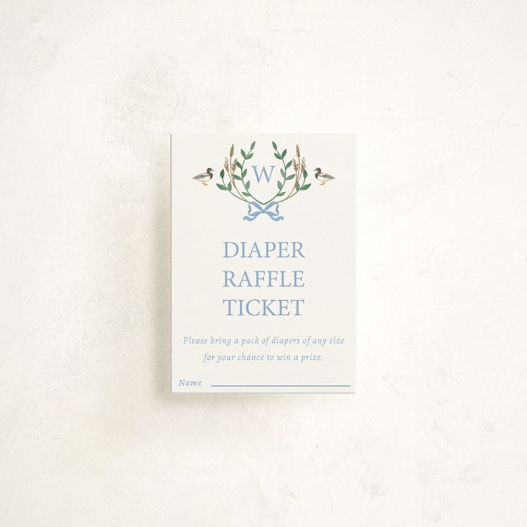 "Southern Mallard Duck" - Baby Shower Mini Insert Cards in Powder by Rebecca Marchese - Front