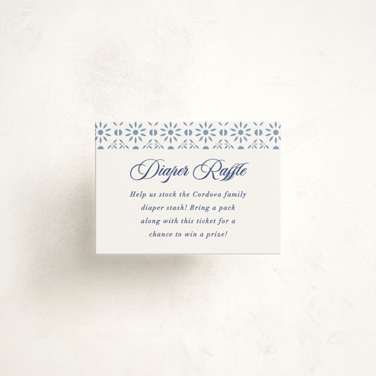 "Talavera Tiles" - Baby Shower Mini Insert Cards in Sky by Olivia Raufman - Front