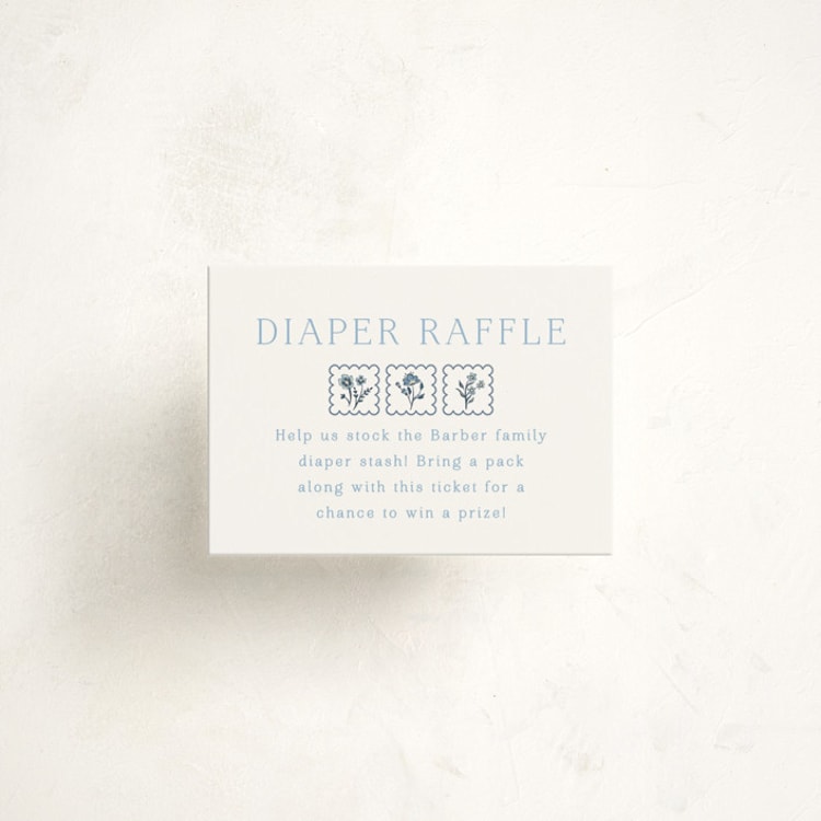 "Petite Jolie" - Baby Shower Mini Insert Cards in Bluebell by Hannah Bowman - Front