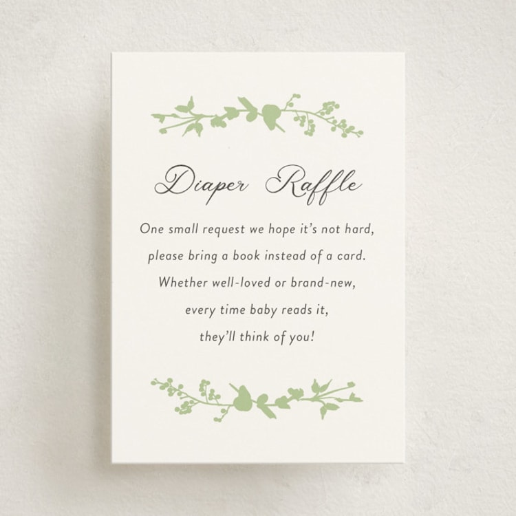 "flower garden" - Baby Shower Mini Insert Cards in Mint by Susan Moyal - Front