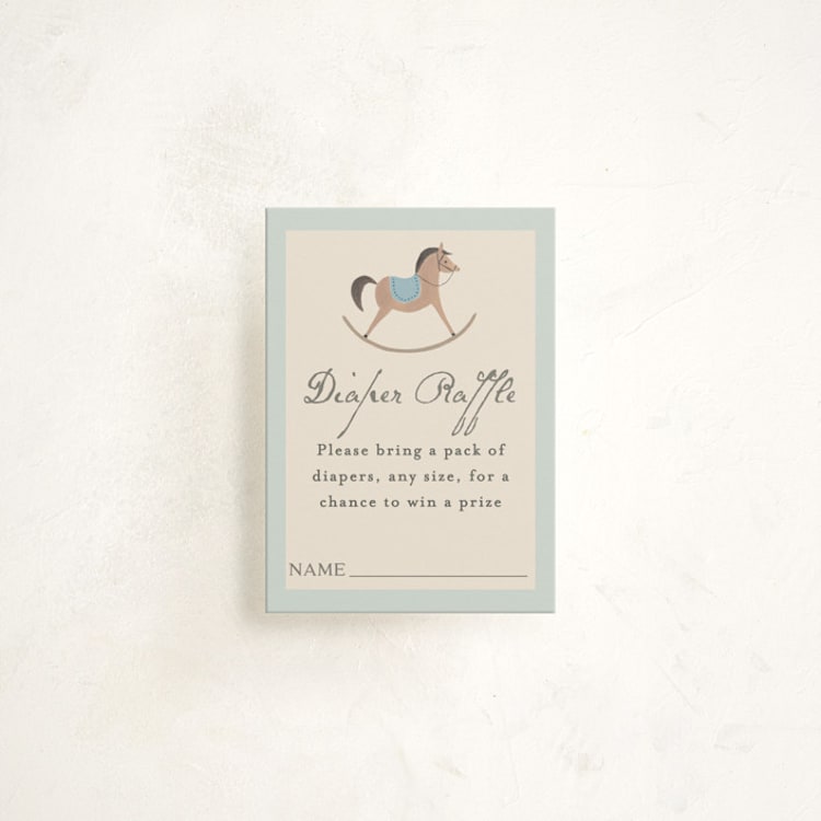 "Heirloom Rocking Horse" - Baby Shower Mini Insert Cards in Sky by Karidy Walker - Front