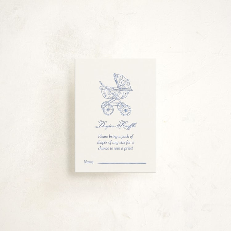 "Baby pram" - Baby Shower Mini Insert Cards in Navy by Huefete - Front