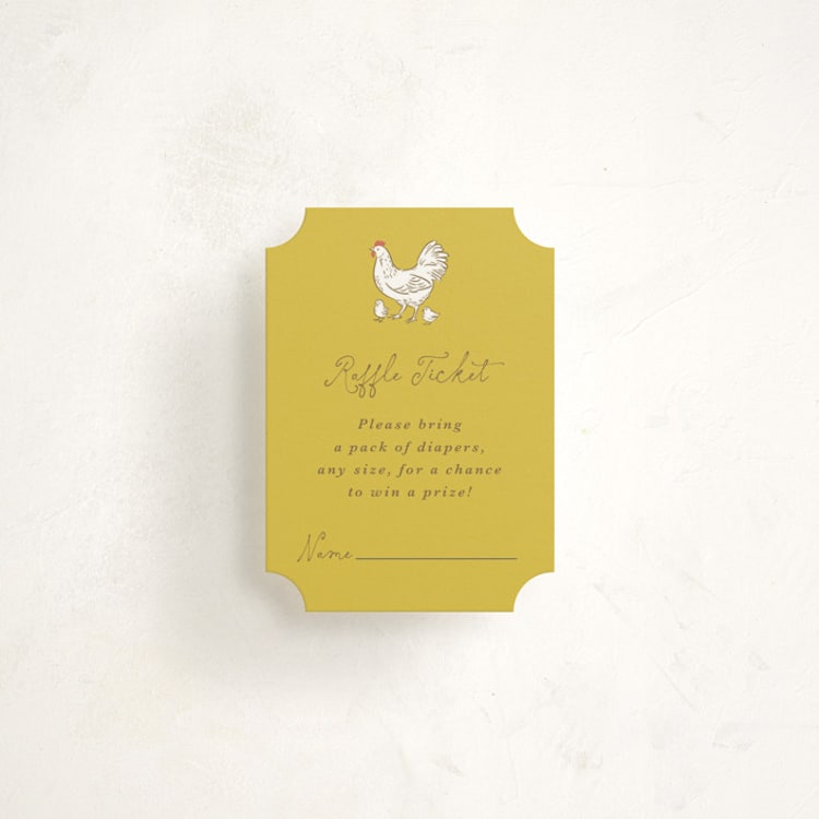 "Little Chicks on the Way" - Baby Shower Mini Insert Cards in Corn by Lucrecia Caporale - Front