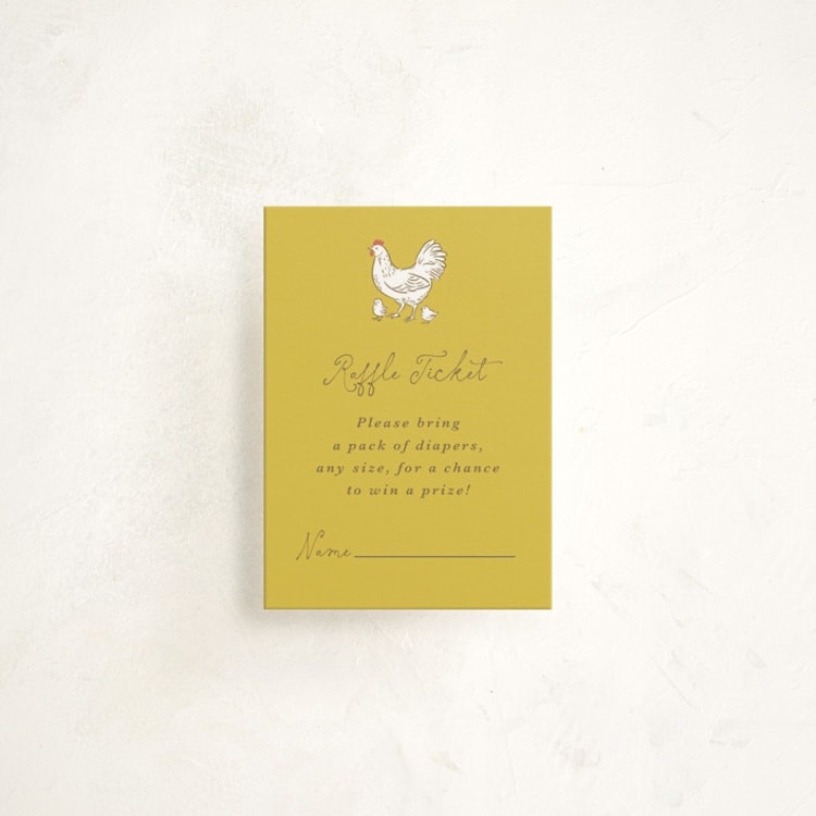 "Little Chicks on the Way" - Baby Shower Mini Insert Cards in Corn by Lucrecia Caporale - Front