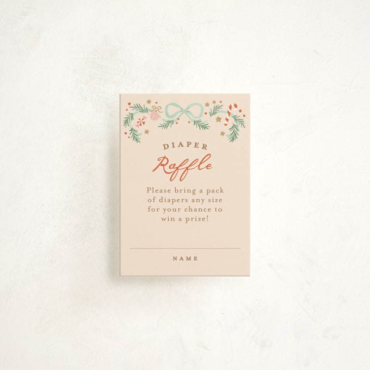"Little Sugar Plum" - Baby Shower Mini Insert Cards in Cream by Jennifer Wick - Front
