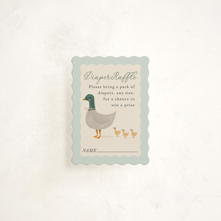 "Vintage Ducklings" - Baby Shower Mini Insert Cards in Pond by Karidy Walker - Front