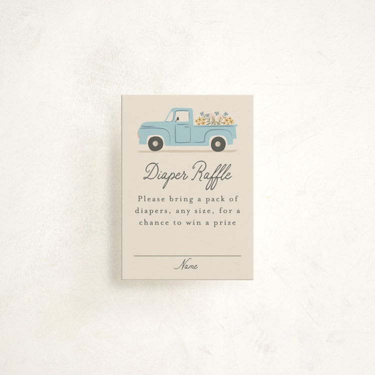 "Classic Truck" - Baby Shower Mini Insert Cards in Lake by Karidy Walker - Front