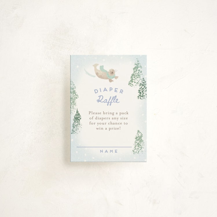 "Apres Bebe" - Baby Shower Mini Insert Cards in Frost by Jennifer Wick - Front