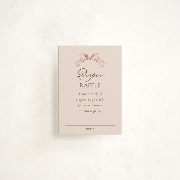 "Tea Party" - Baby Shower Mini Insert Cards in Blush by JeAnna Casper - Front