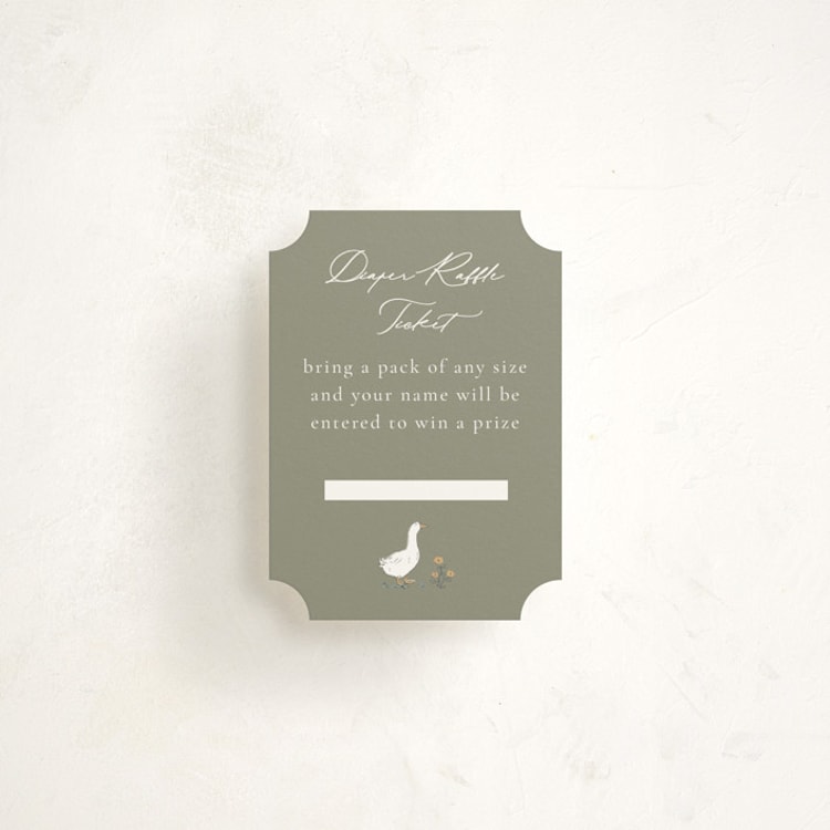 "Meadow Friends" - Baby Shower Mini Insert Cards in Mint by Melissa Johnson - Front